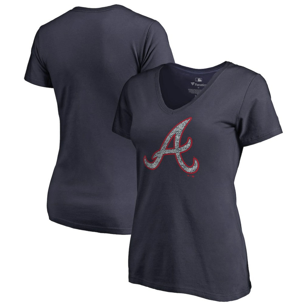Atlanta Braves Women's Static Logo V-Neck T-Shirt - MLB