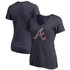 Atlanta Braves Women's Static Logo V-Neck T-Shirt - MLB