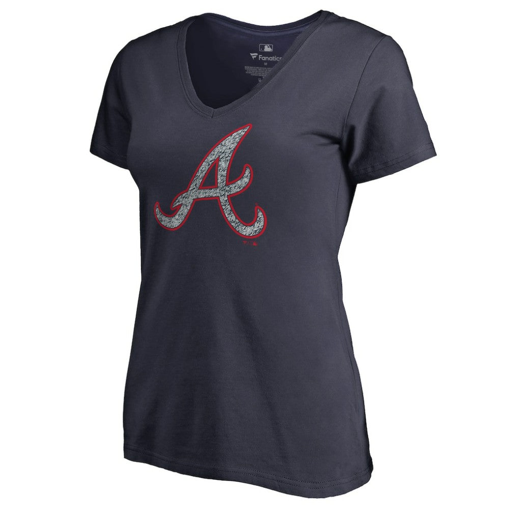 Atlanta Braves Women's Static Logo V-Neck T-Shirt - MLB
