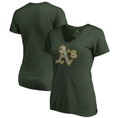 Athletics Women's Static Logo V-Neck T-Shirt - MLB