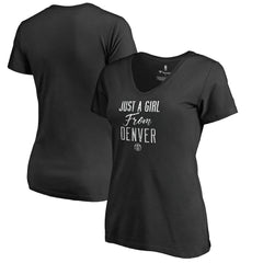 Denver Nuggets Women's Just a Girl V-Neck T-Shirt Black - NBA