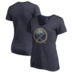 Buffalo Sabres Women's Static Logo V-Neck T-Shirt - Navy - NHL
