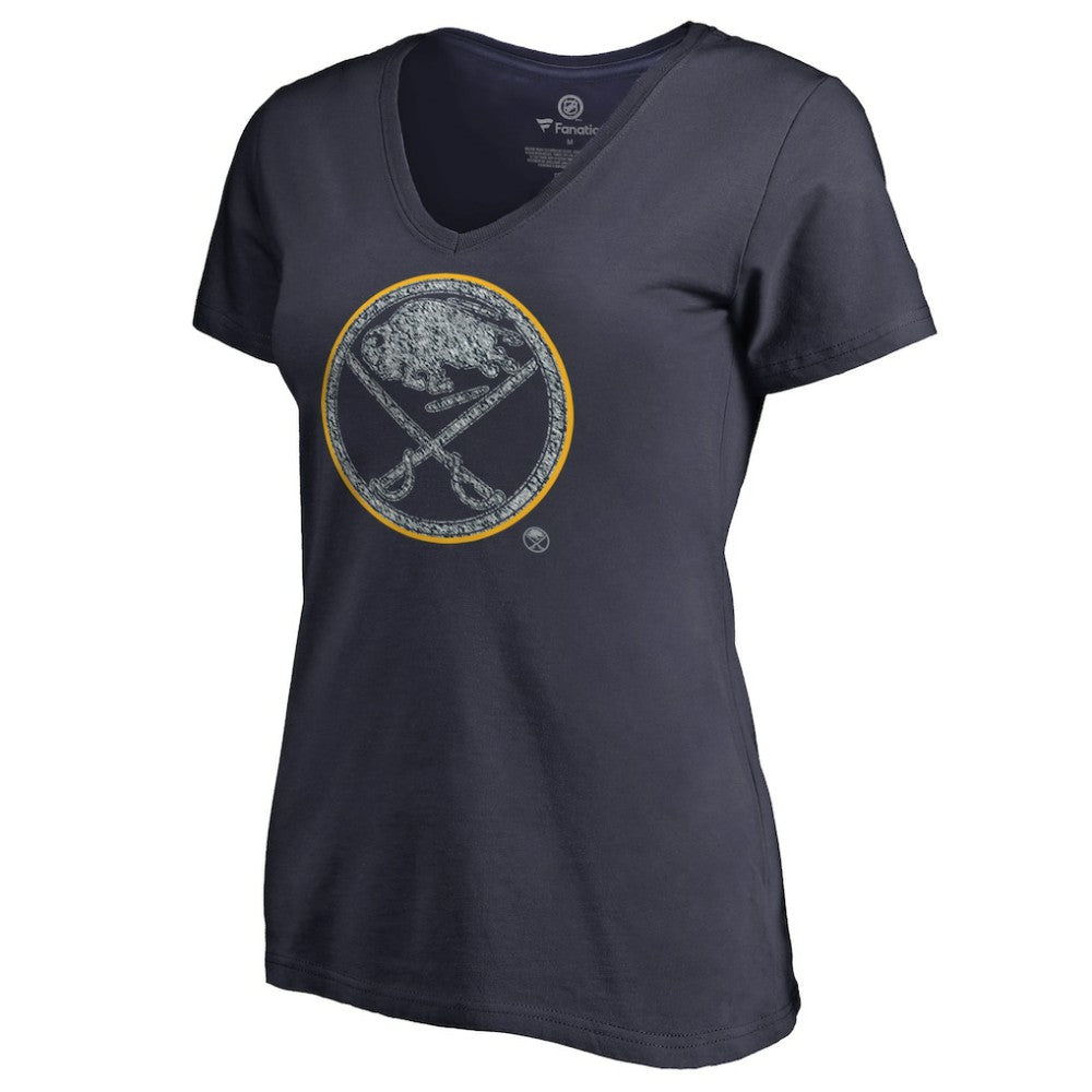 Buffalo Sabres Women's Static Logo V-Neck T-Shirt - Navy - NHL