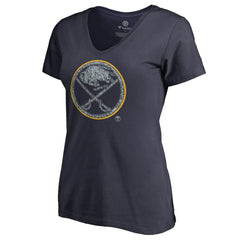Buffalo Sabres Women's Static Logo V-Neck T-Shirt - Navy - NHL