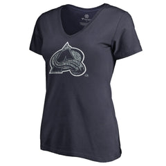 Colorado Avalanche Women's Static Logo V-Neck T-Shirt - Navy - NHL