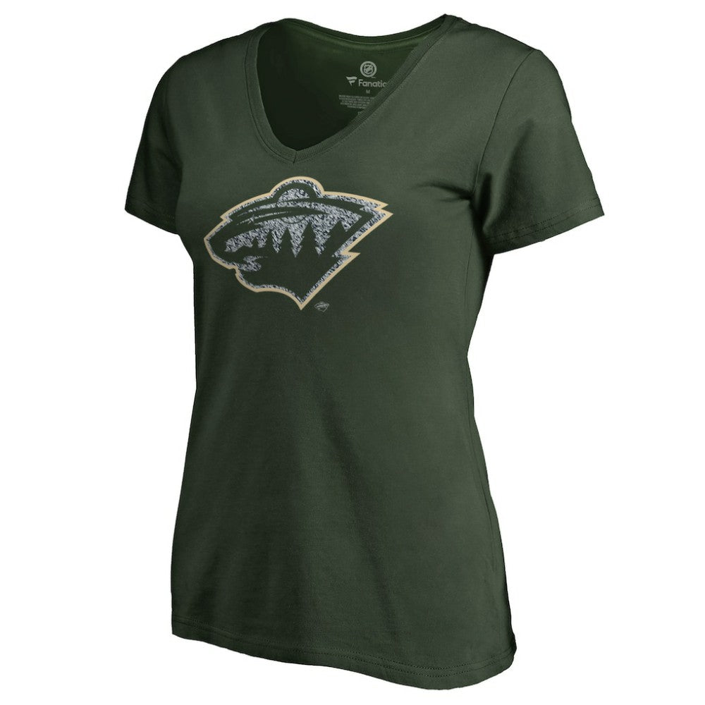 Minnesota Wild Women's Static Logo V-Neck T-Shirt - Green - NHL