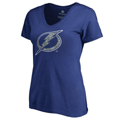 Tampa Bay Lightning Women's Static Logo V-Neck T-Shirt - Blue - NHL