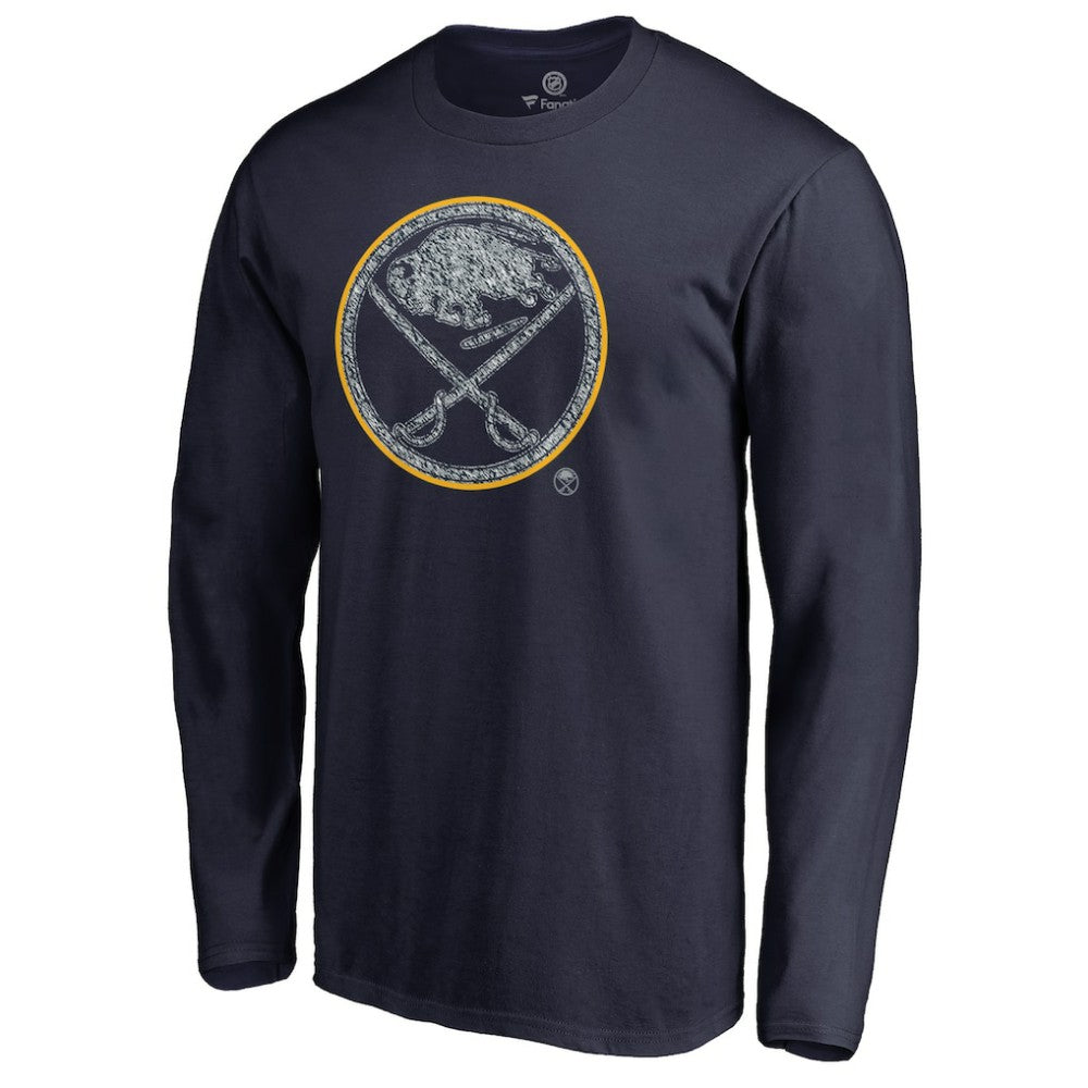 Buffalo Sabres Static Logo Long Sleeve T-Shirt - Navy - NHL