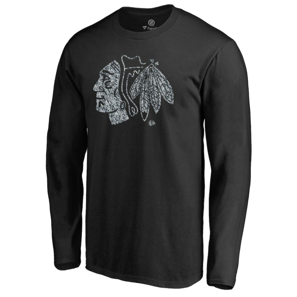 Chicago Blackhawks Static Logo Long Sleeve T-Shirt - Black - NHL