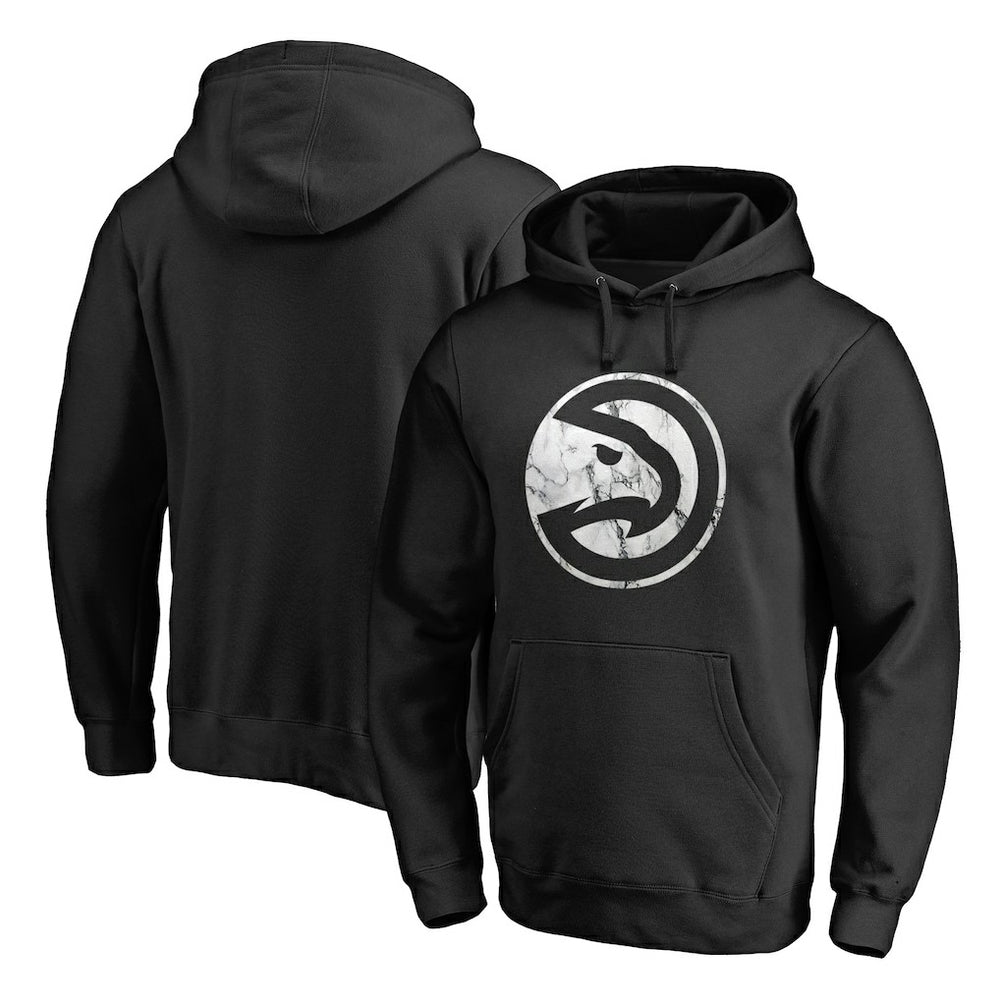 Atlanta Hawks Marble Logo Pullover Hoodie Black - NBA