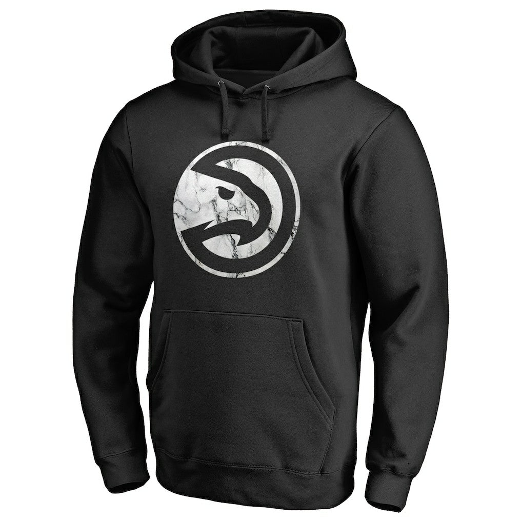 Atlanta Hawks Marble Logo Pullover Hoodie Black - NBA