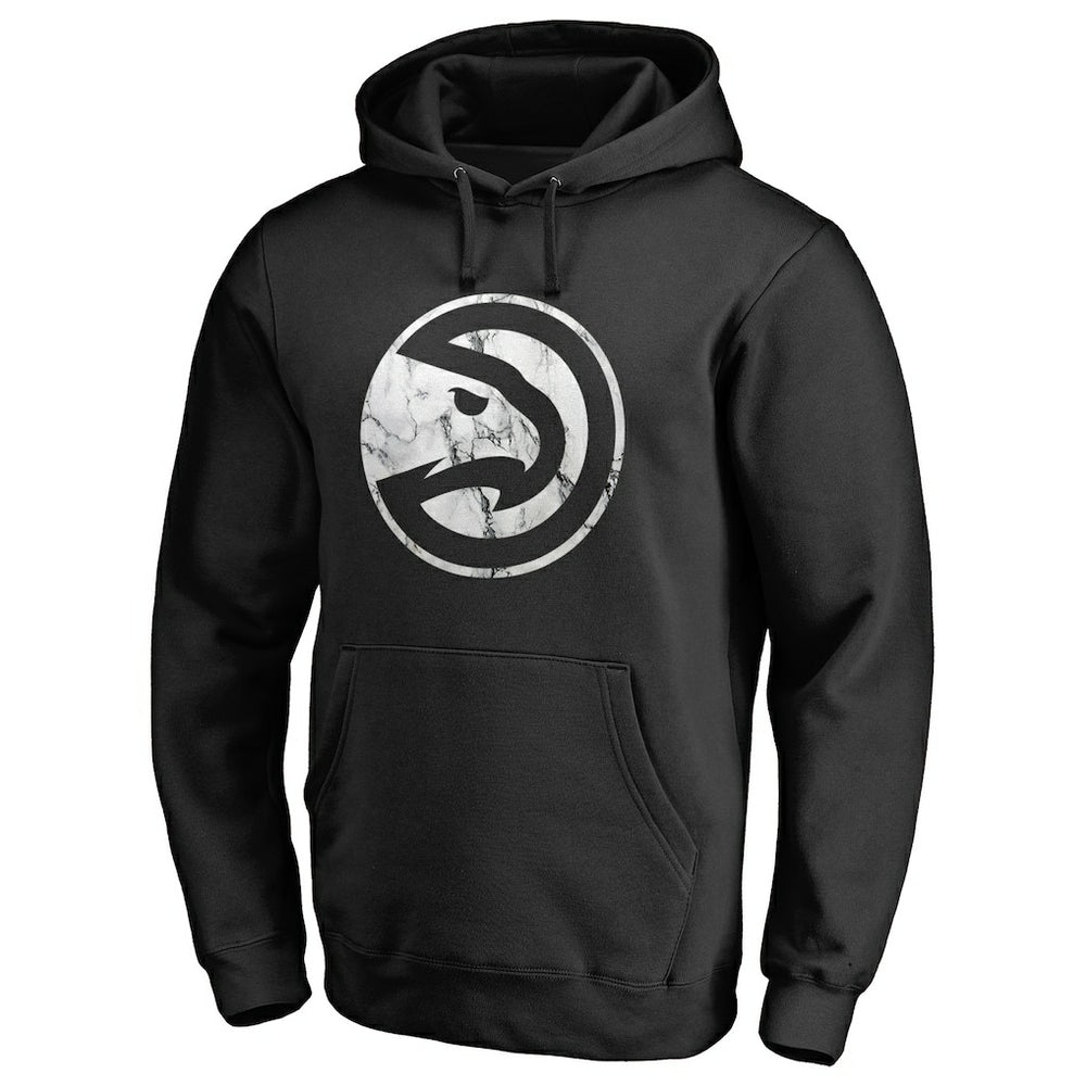 Atlanta Hawks Marble Logo Pullover Hoodie Black - NBA