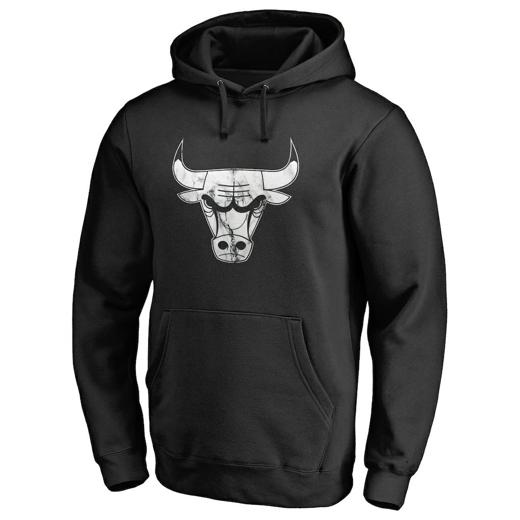 Chicago Bulls Marble Logo Pullover Hoodie Black - NBA