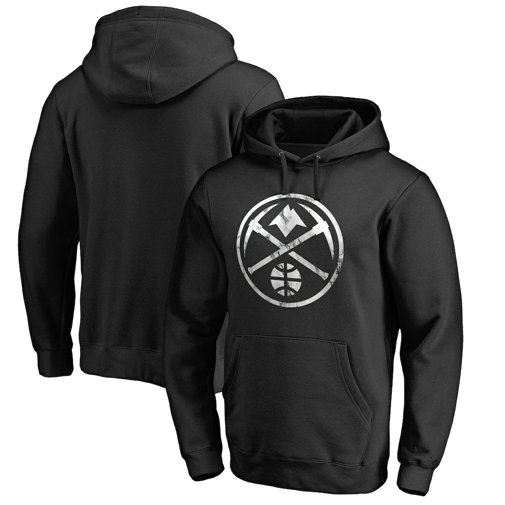 Denver Nuggets Marble Logo Pullover Hoodie Black - NBA