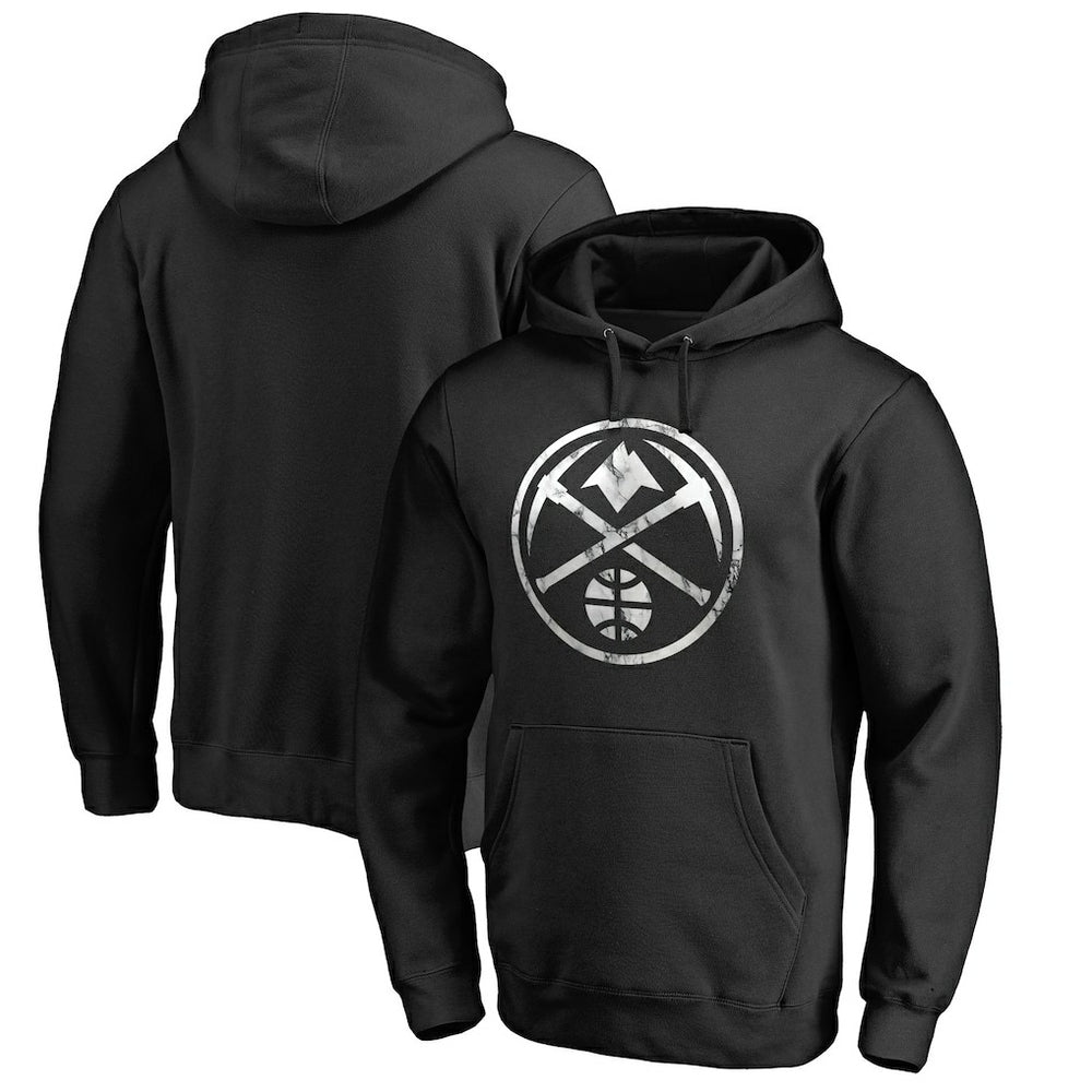 Denver Nuggets Marble Logo Pullover Hoodie Black - NBA