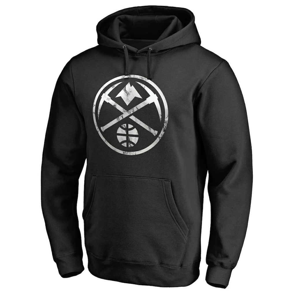 Denver Nuggets Marble Logo Pullover Hoodie Black - NBA