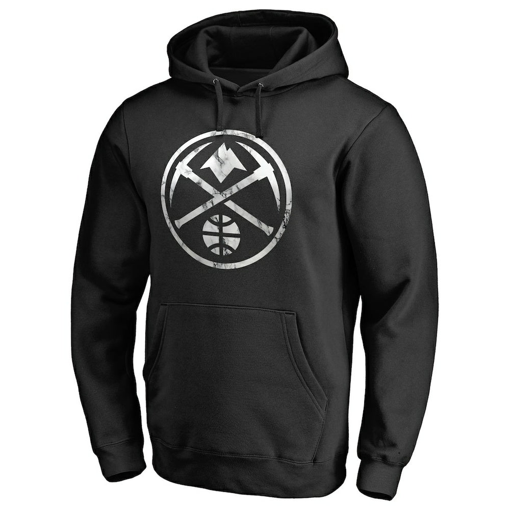 Denver Nuggets Marble Logo Pullover Hoodie Black - NBA