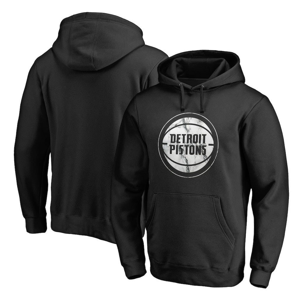 Detroit Pistons Marble Logo Pullover Hoodie Black - NBA