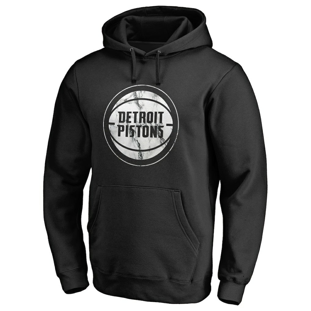 Detroit Pistons Marble Logo Pullover Hoodie Black - NBA