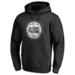 Detroit Pistons Marble Logo Pullover Hoodie Black - NBA