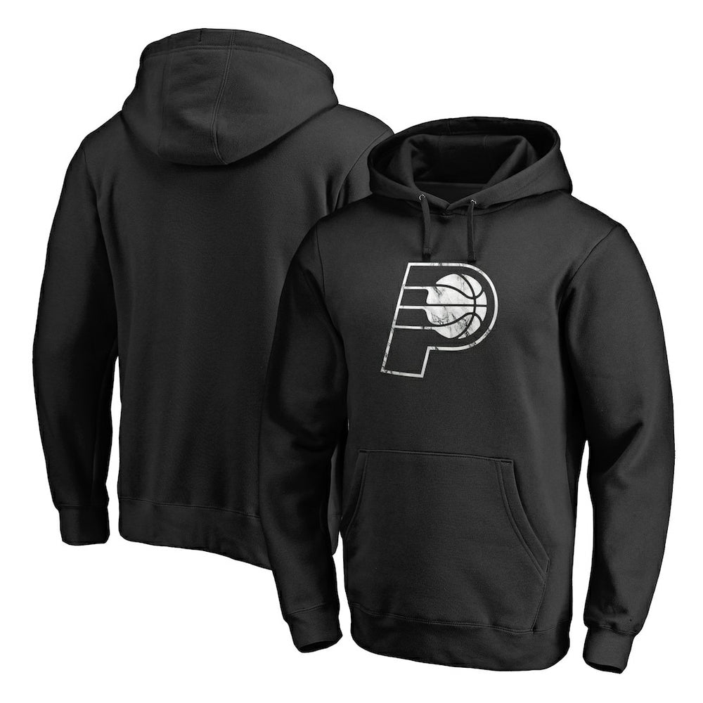 Indiana Pacers Marble Logo Pullover Hoodie Black - NBA