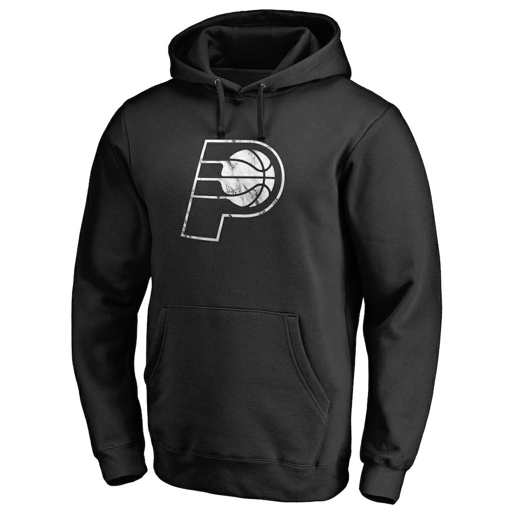 Indiana Pacers Marble Logo Pullover Hoodie Black - NBA
