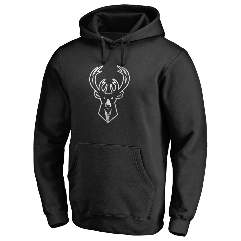 Milwaukee Bucks Marble Logo Pullover Hoodie Black - NBA