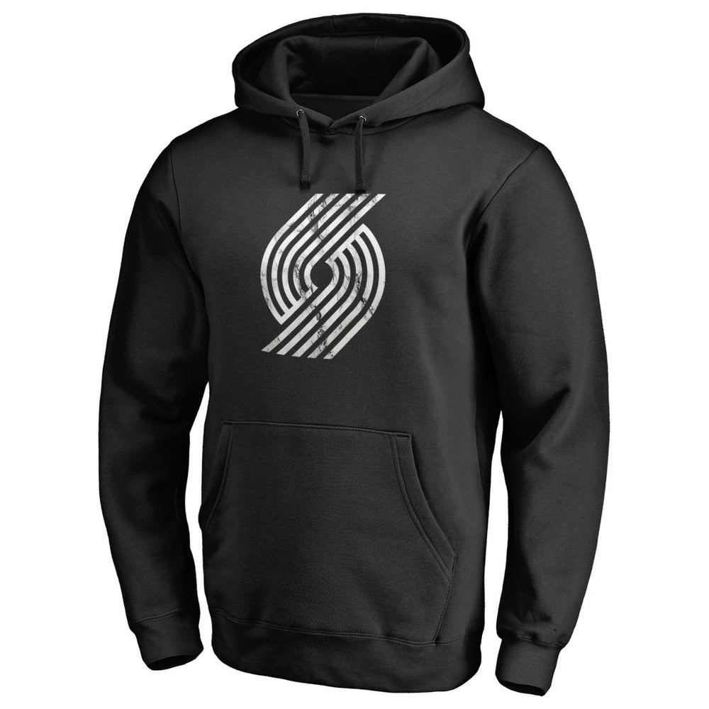 Portland Trail Blazers Marble Logo Pullover Hoodie Black - NBA
