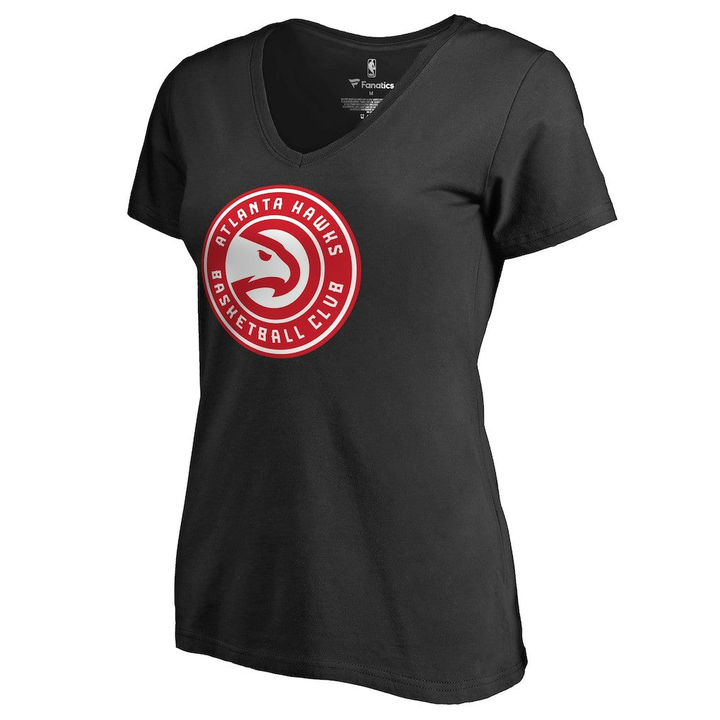 Atlanta Hawks Women's Primary Logo V-Neck T-Shirt Black - NBA
