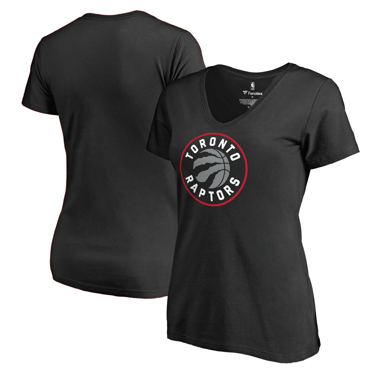 Toronto Raptors Women's Primary Logo V-Neck T-Shirt Black - NBA