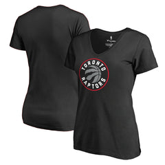 Toronto Raptors Women's Primary Logo V-Neck T-Shirt Black - NBA