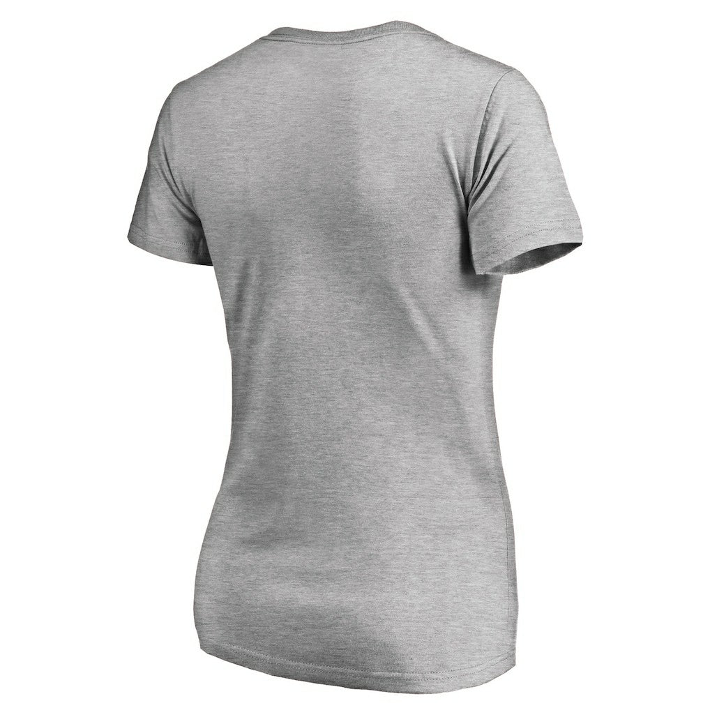 Brooklyn Nets Women's Primary Logo V-Neck T-Shirt Ash - NBA