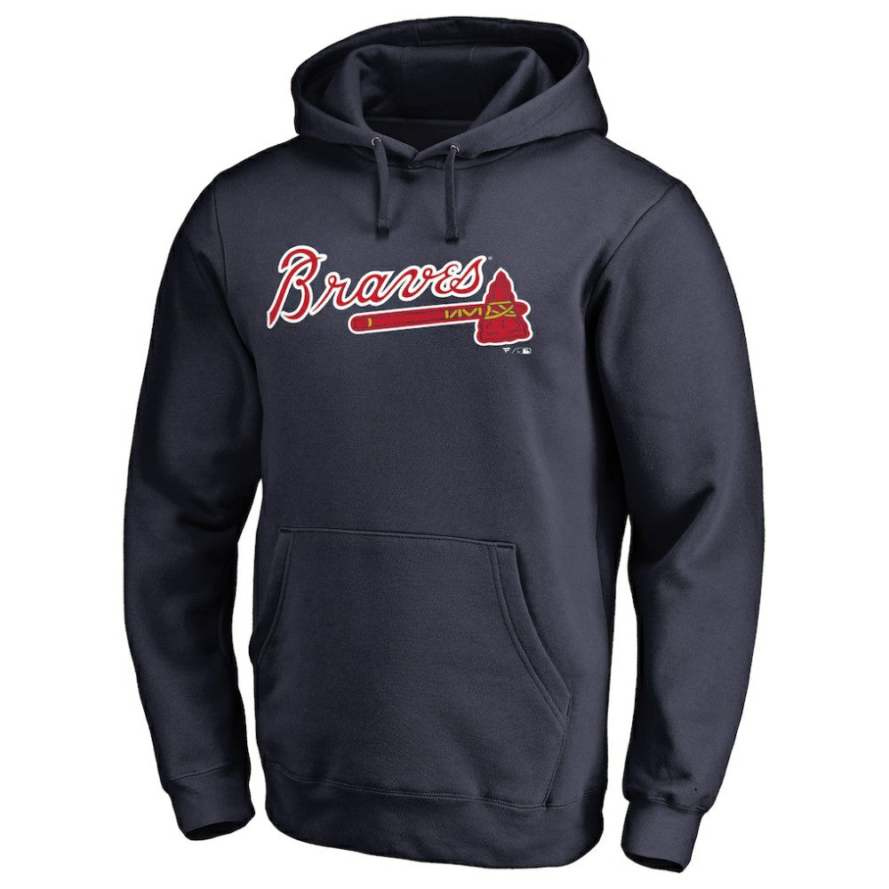 Atlanta Braves Official Wordmark Fitted Pullover Hoodie - MLB
