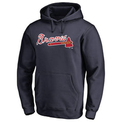 Atlanta Braves Official Wordmark Fitted Pullover Hoodie - MLB