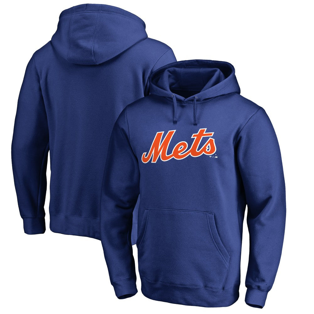 New York Mets Official Wordmark Fitted Pullover Hoodie - MLB
