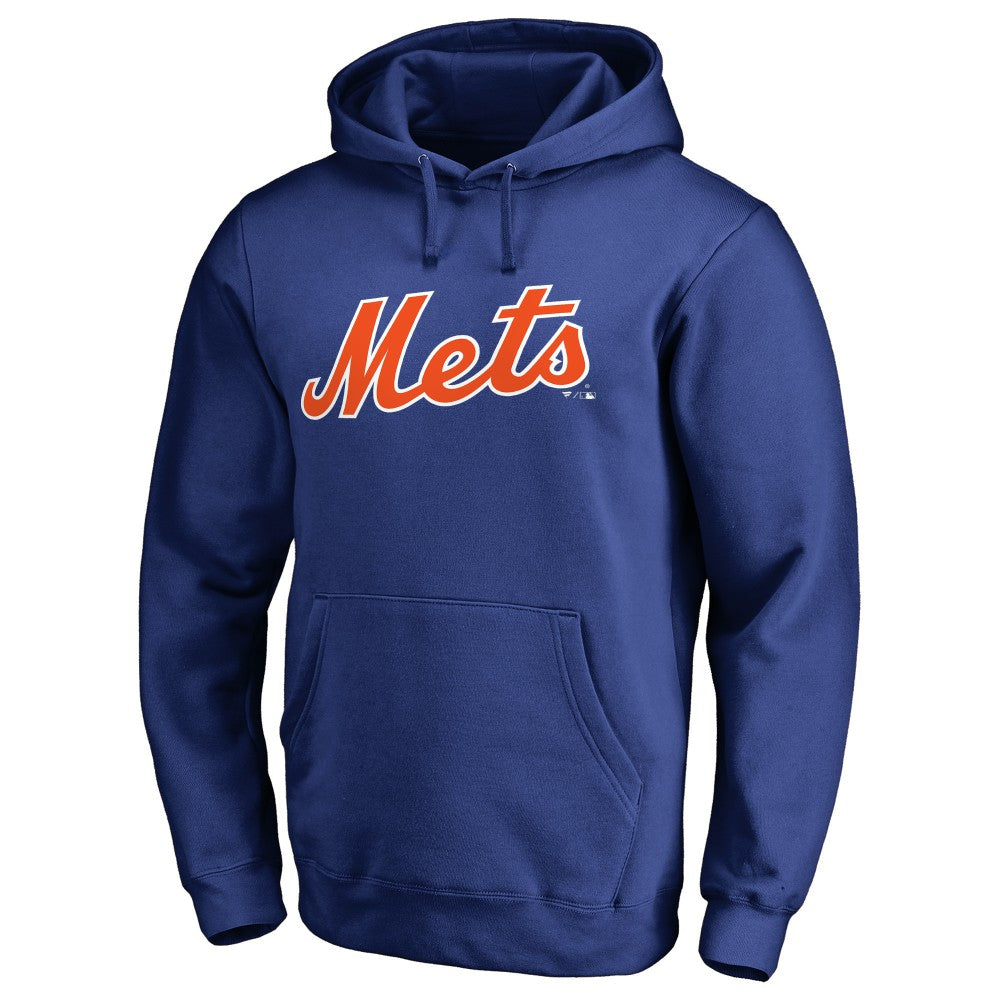 New York Mets Official Wordmark Fitted Pullover Hoodie - MLB