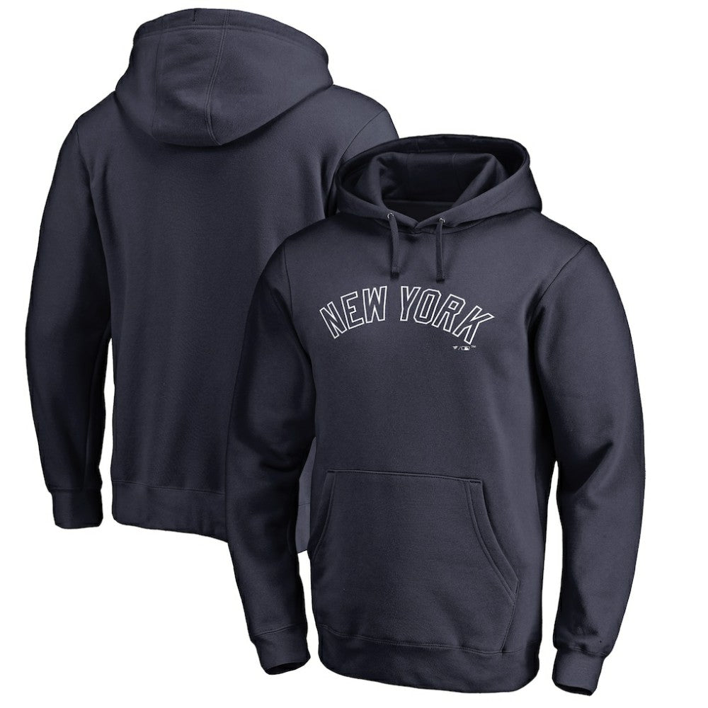 New York Yankees Official Wordmark Fitted Pullover Hoodie - MLB
