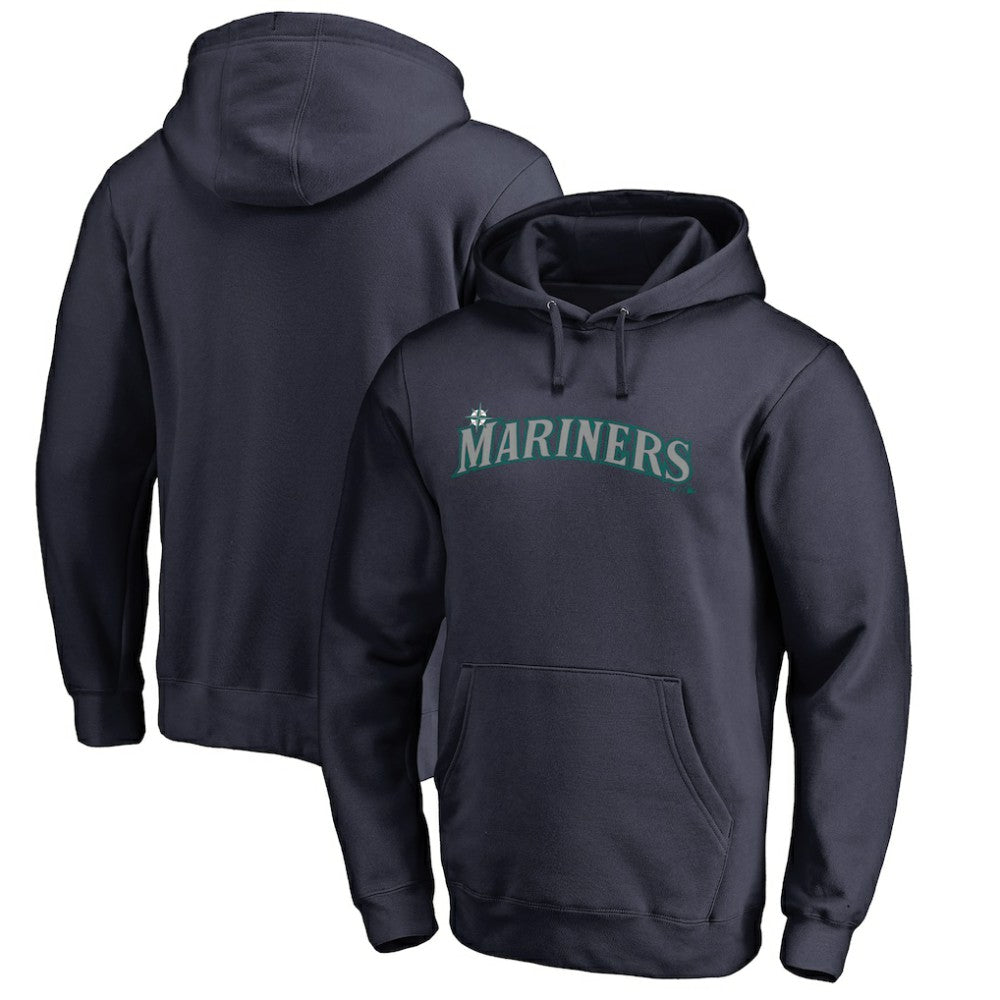 Seattle Mariners Official Wordmark Fitted Pullover Hoodie - MLB