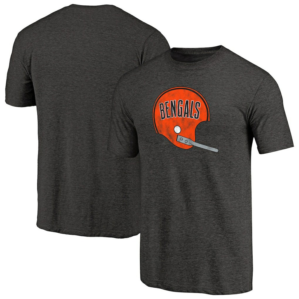 Cincinnati Bengals Throwback Logo Tri-Blend T-Shirt Black | NFL