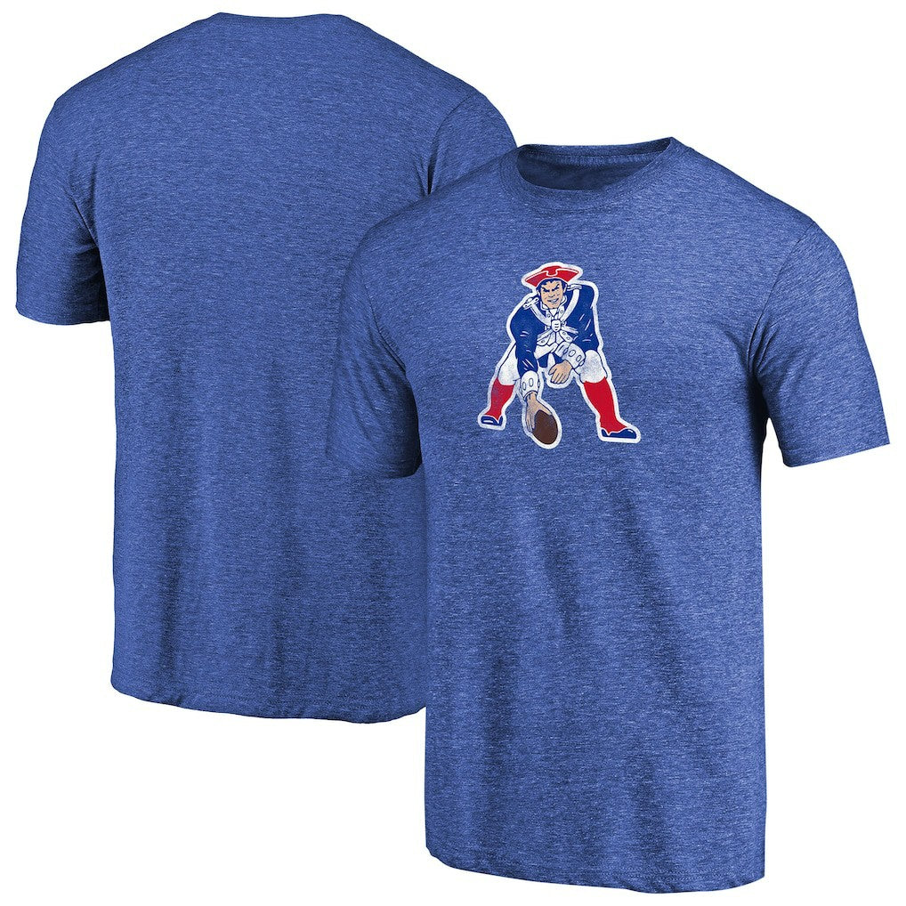 New England Patriots Throwback Logo Tri-Blend II T-Shirt Royal | NFL