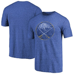 Buffalo Sabres Throwback Vintage Logo Tri-Blend T-Shirt - Royal - NHL