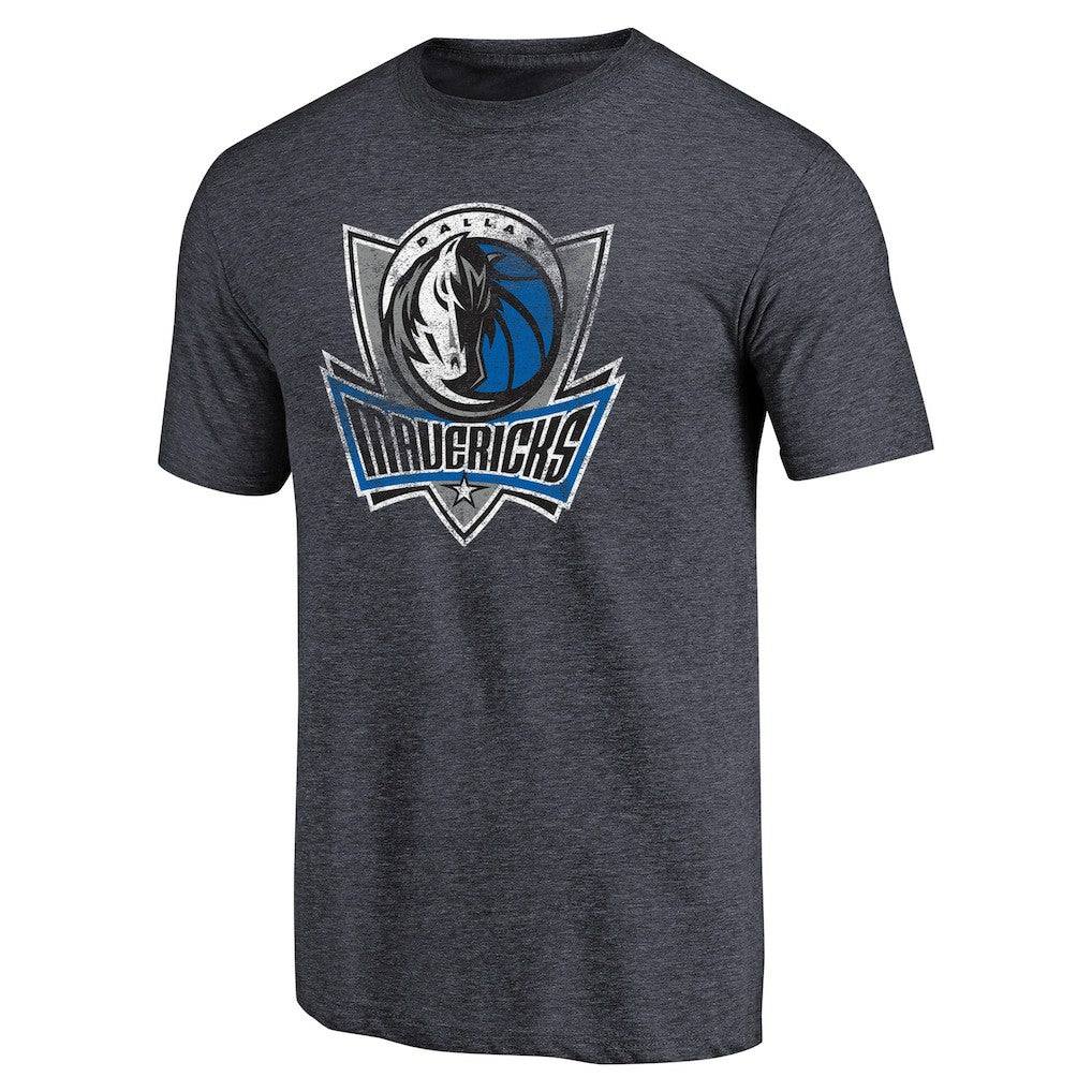 Dallas Mavericks Distressed Logo Tri-Blend T-Shirt Navy - NBA