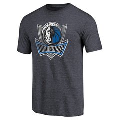 Dallas Mavericks Distressed Logo Tri-Blend T-Shirt Navy - NBA
