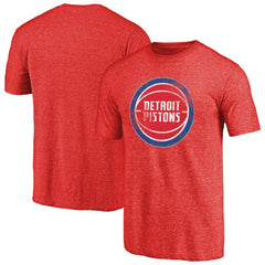 Detroit Pistons Distressed Logo Tri-Blend T-Shirt Red - NBA