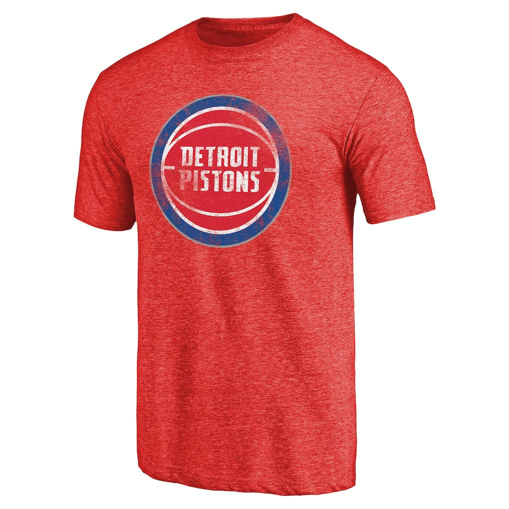 Detroit Pistons Distressed Logo Tri-Blend T-Shirt Red - NBA