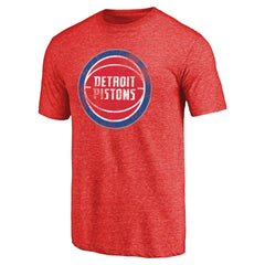 Detroit Pistons Distressed Logo Tri-Blend T-Shirt Red - NBA