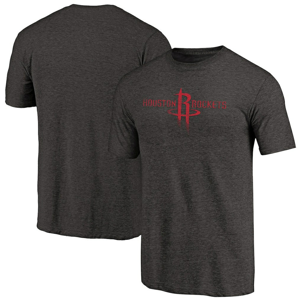 Houston Rockets Distressed Logo Tri-Blend T-Shirt Black - NBA