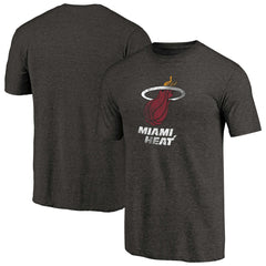 Miami Heat Distressed Logo Tri-Blend T-Shirt Black - NBA