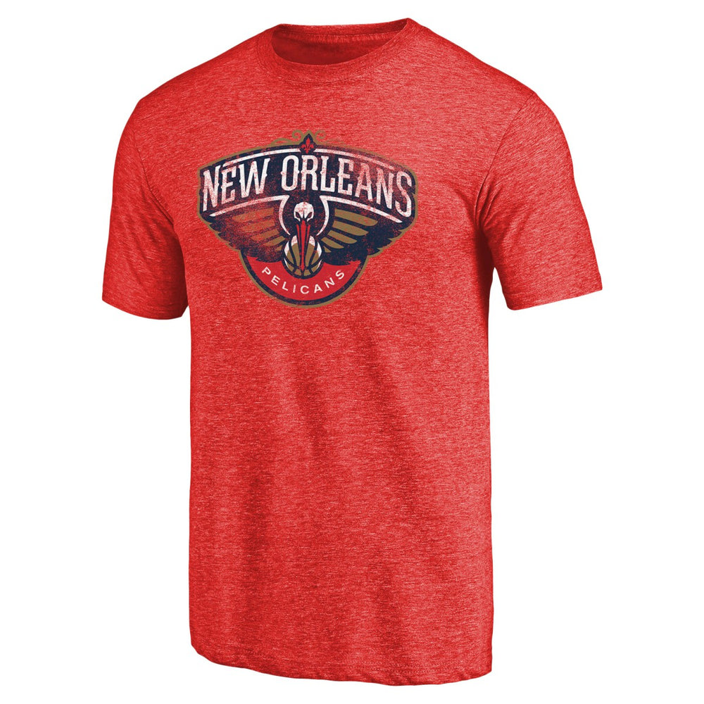 New Orleans Pelicans Distressed Logo Tri-Blend T-Shirt Red - NBA