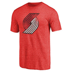 Portland Trail Blazers Distressed Logo Tri-Blend T-Shirt Red - NBA